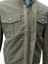 LBM 1911 Jacket Small Dark Beige Snap/Zip front Cotton