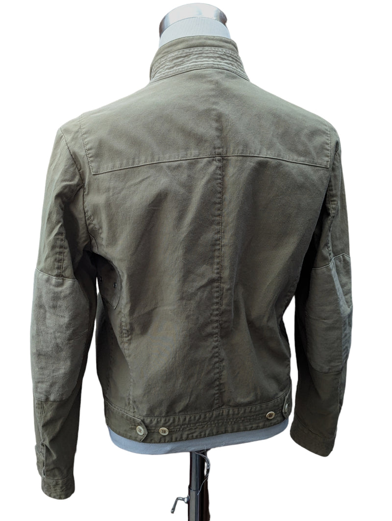 LBM 1911 Jacket Small Dark Beige Snap/Zip front Cotton