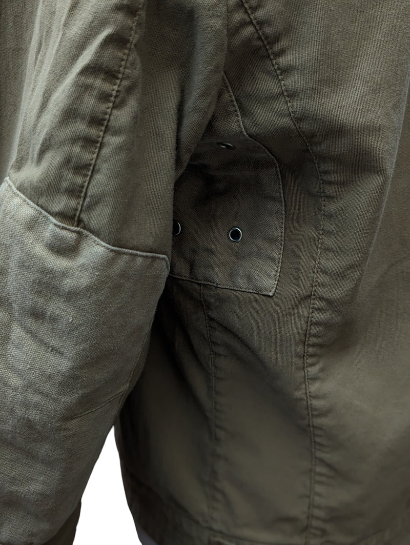 LBM 1911 Jacket Small Dark Beige Snap/Zip front Cotton