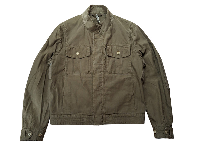 LBM 1911 Jacket Small Dark Beige Snap/Zip front Cotton