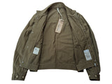 LBM 1911 Jacket Small Dark Beige Snap/Zip front Cotton