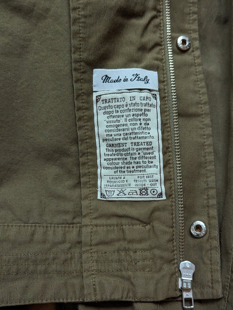 LBM 1911 Jacket Small Dark Beige Snap/Zip front Cotton