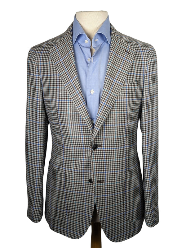 Benjamin Sport Coat Light Check 2-button Soft Shoulder Wool/Linen/Silk Loro Piana