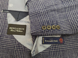 Benjamin Zegna Sport Coat Blue Plaid 2-button Soft Shoulder Wool/Linen/Cashmere