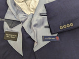 Benjamin Zegna Sport Coat Dark Navy Plaid 2-button Soft Shoulder Wool/Linen/Cashmere