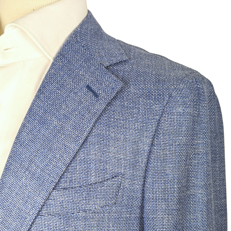 Benjamin Sport Coat Sky Blue Weave 2-button Soft Shoulder Linen/Wool VBC