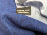 Benjamin Sport Coat Royal Blue Windowpane 2-button Soft Shoulder Wool Reda