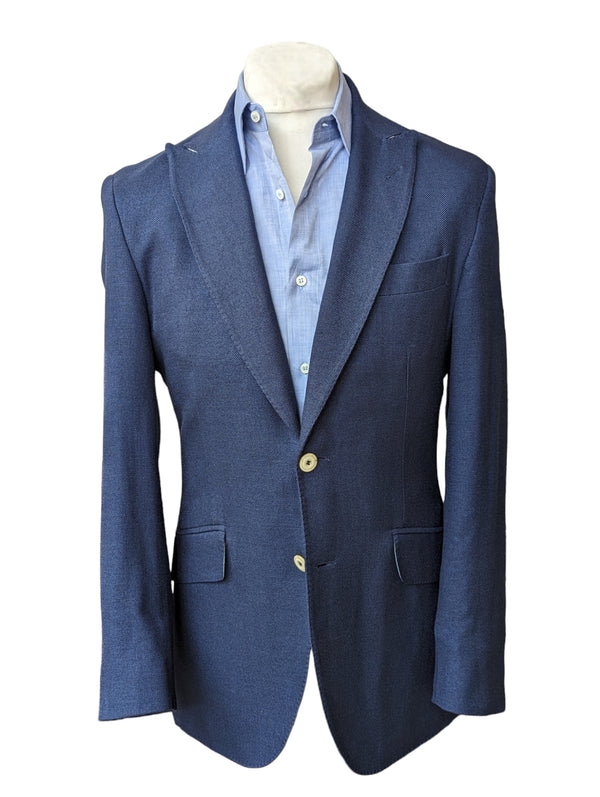 Hackett Sport Coat 38R Navy Blue Wool/Linen/Silk Loro Piana