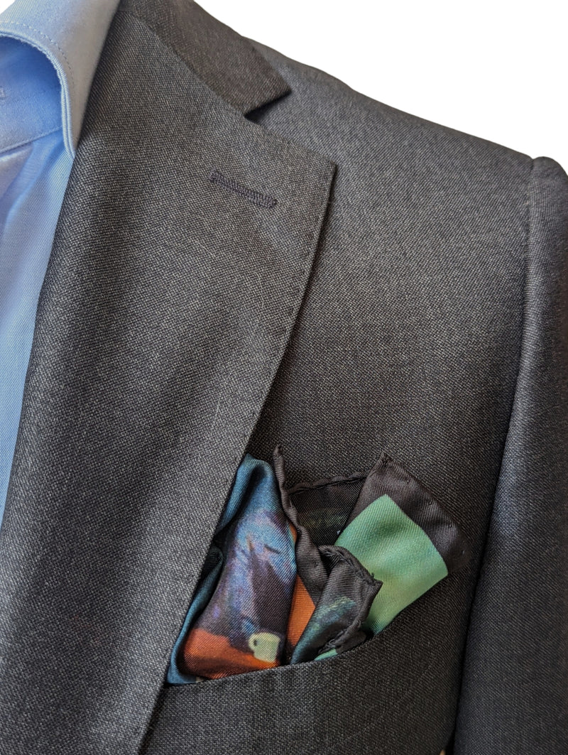 Battisti Pocket Square / Bandana Hopper The Nighthawks Art Painting Pure Silk