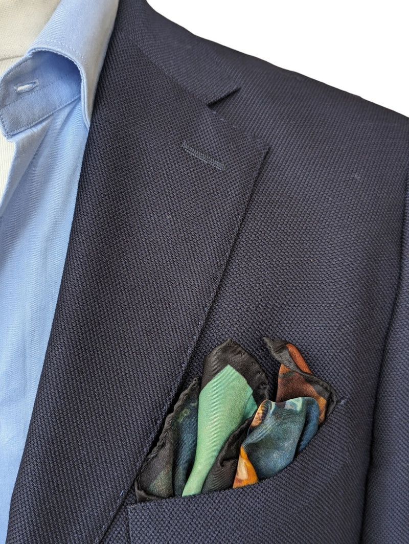 Battisti Pocket Square / Bandana Hopper The Nighthawks Art Painting Pure Silk
