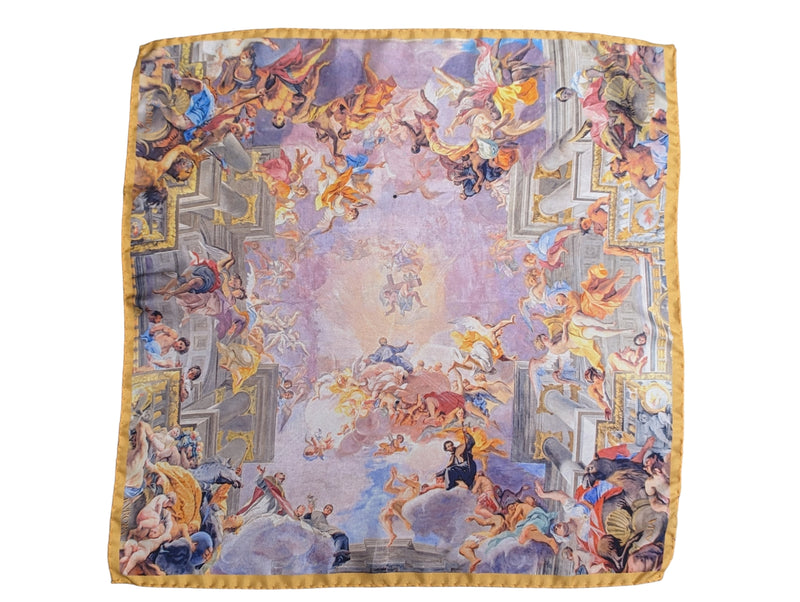 Battisti Pocket Square / Bandana Pozzo St. Ignatius Fine Art Painting Pure Silk