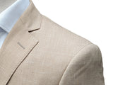 Pal Zileri Lab Suit 38S Tan Slim Fit Wool/Linen
