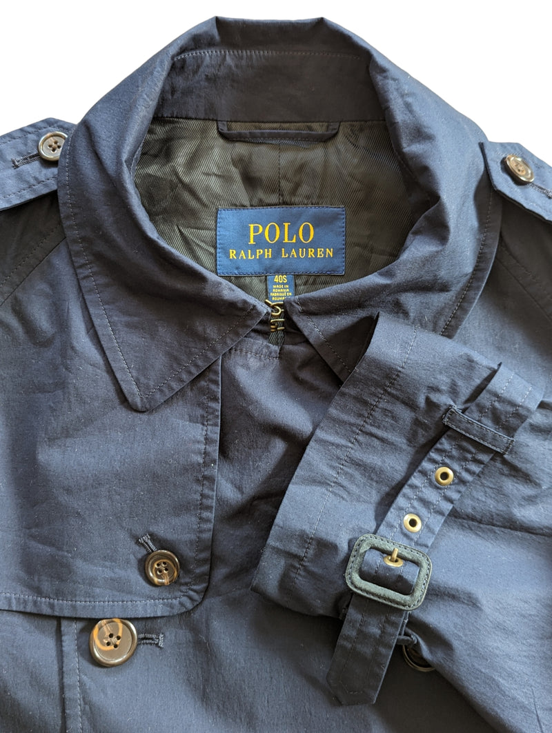 Polo Ralph Lauren Trench Coat M/40 Navy Cotton/Elastane