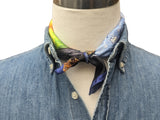 Battisti Pocket Square / Bandana Van Gogh Cafe at Night Impressionist Art Painting Pure Silk