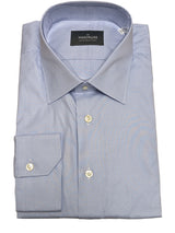 The Wardrobe Dress Shirt Blue Microcheck Thomas Mason cotton