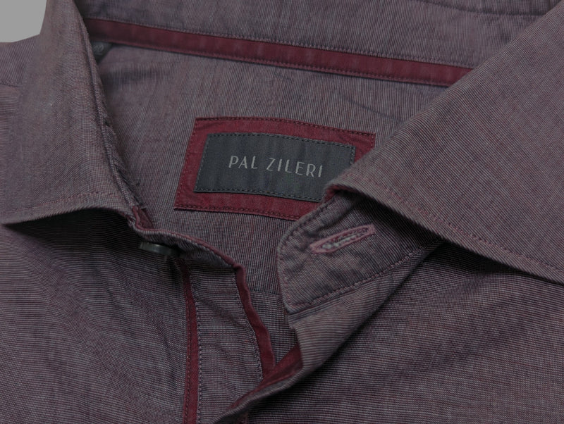 Pal Zileri Shirt 15.75 M Mauve/Brown Cotton