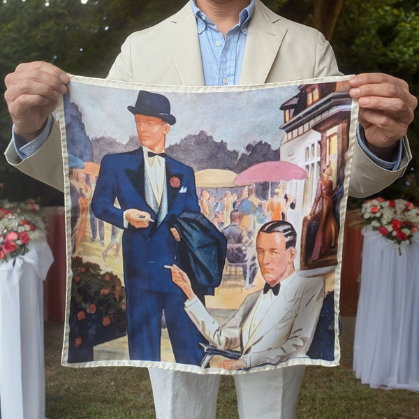Battisti Pocket Square / Bandana Vintage Menswear Ad Pure Silk