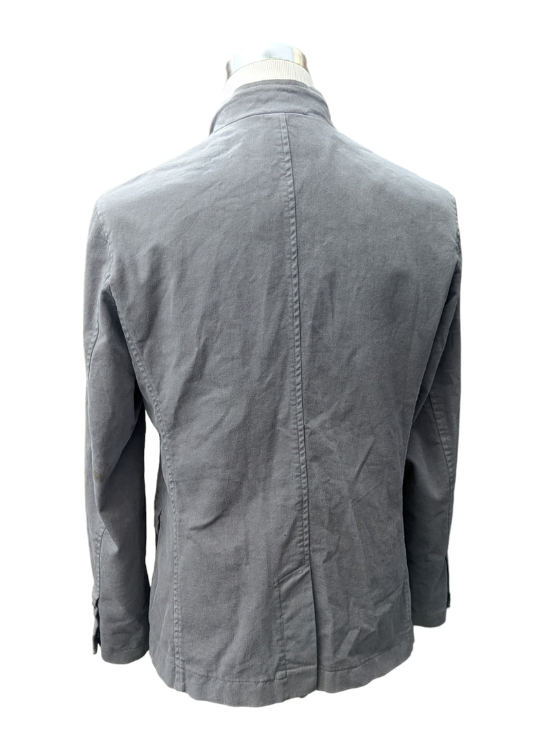 Sartorini Field Jacket M Taupe Grey Button/Zip Front Cotton