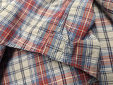 Chester Barrie Shirt XL/17.5 Red/Blue Plaid Spread Collar Cotton