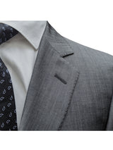 Z Zegna Suit 38R Grey Sharkskin Wool/Mohair