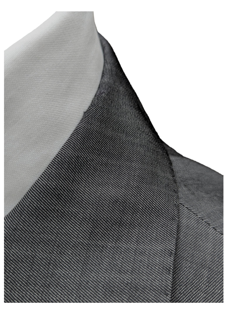 Z Zegna Suit 38R Grey Sharkskin Wool/Mohair