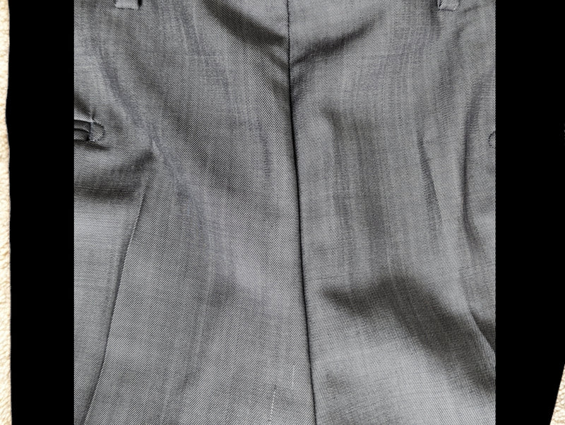 Z Zegna Suit 38R Grey Sharkskin Wool/Mohair