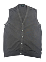 Zanone Cardigan Vest L Gunmetal Grey Cotton