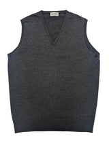 John Smedley Sweater Vest L Charcoal Extrafine Merino
