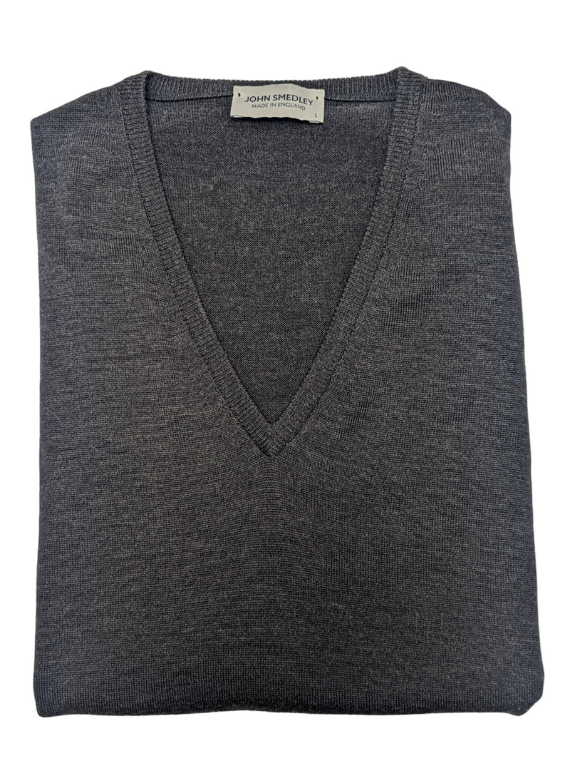 John Smedley Sweater Vest L Charcoal Extrafine Merino