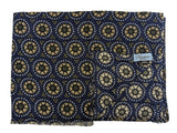 Battisti Scarf Soft Navy Medallions Modal/Cashmere whisper