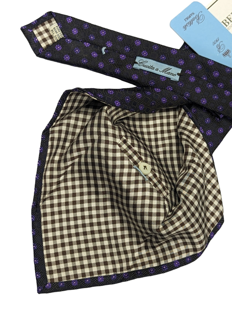 Battisti Tie Midnight fancy stripes, 2-button & pocket, pure silk
