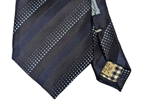 Battisti Tie Midnight fancy stripes, 2-button & pocket, pure silk