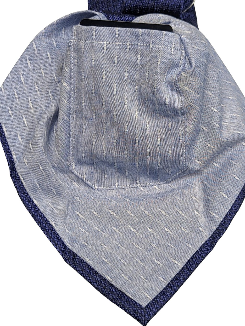 Hidden Pattern Tie Battisti Tie Royal blue woven pattern, hidden pocket, pure silk ...