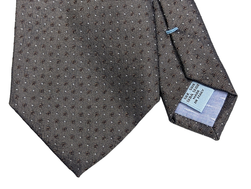 Hidden Pattern Tie Battisti Tie Grey with Mini Woven Pattern, hidden pocket, pure silk ...