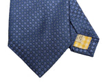 Battisti Tie French Blue Small Squares Woven 2-button & pocket Pure silk