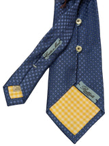 Battisti Tie French Blue Small Squares Woven 2-button & pocket Pure silk