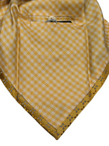 Battisti Tie Golden Yellow Woven Pattern 1-button & pocket Pure silk