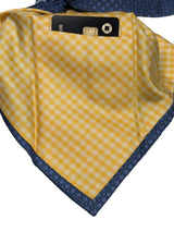 Battisti Tie French Blue Small Squares Woven 2-button & pocket Pure silk