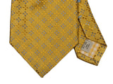 Battisti Tie Golden Yellow Woven Pattern 1-button & pocket Pure silk