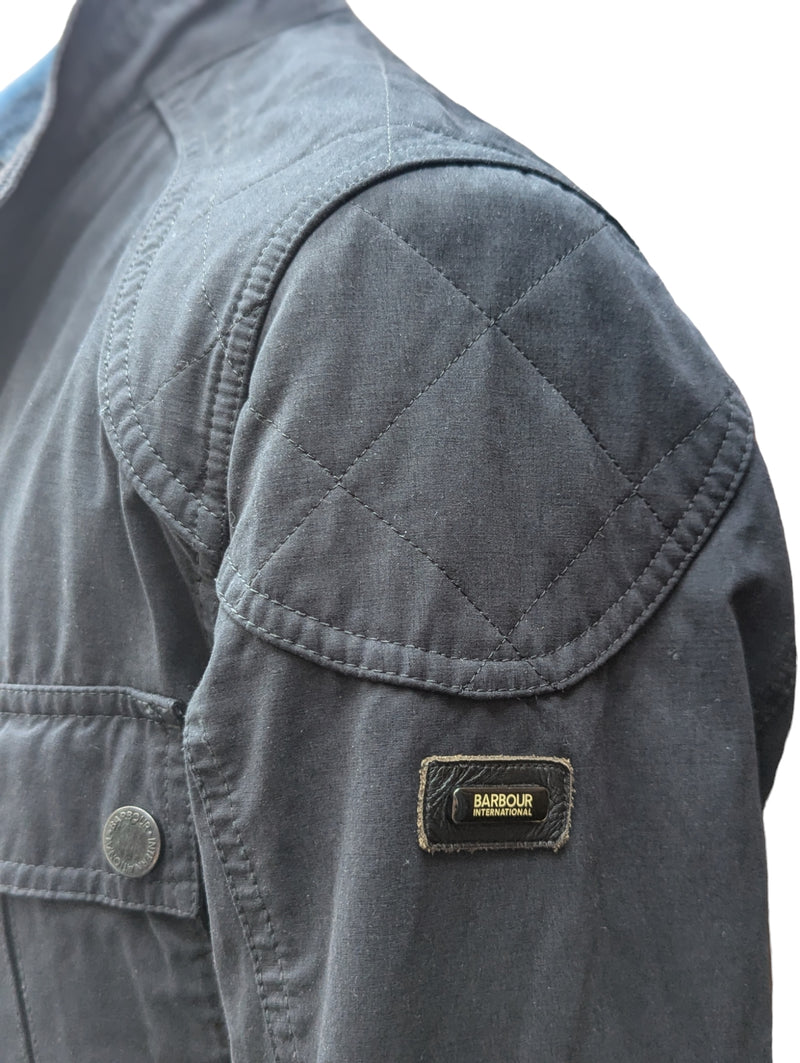 Barbour Field Jacket M Slim Navy Blue Cotton