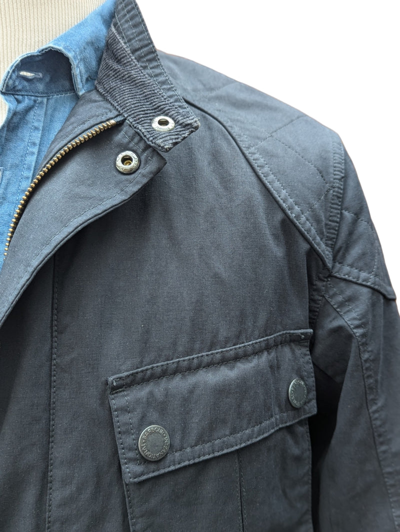 Barbour Field Jacket M Slim Navy Blue Cotton