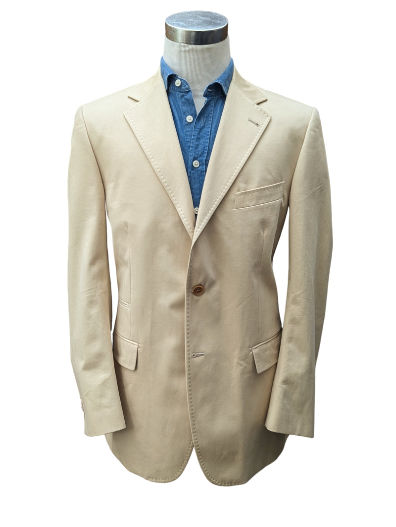 Fay Travel Jacket L/52 Tan 3-Button Cotton