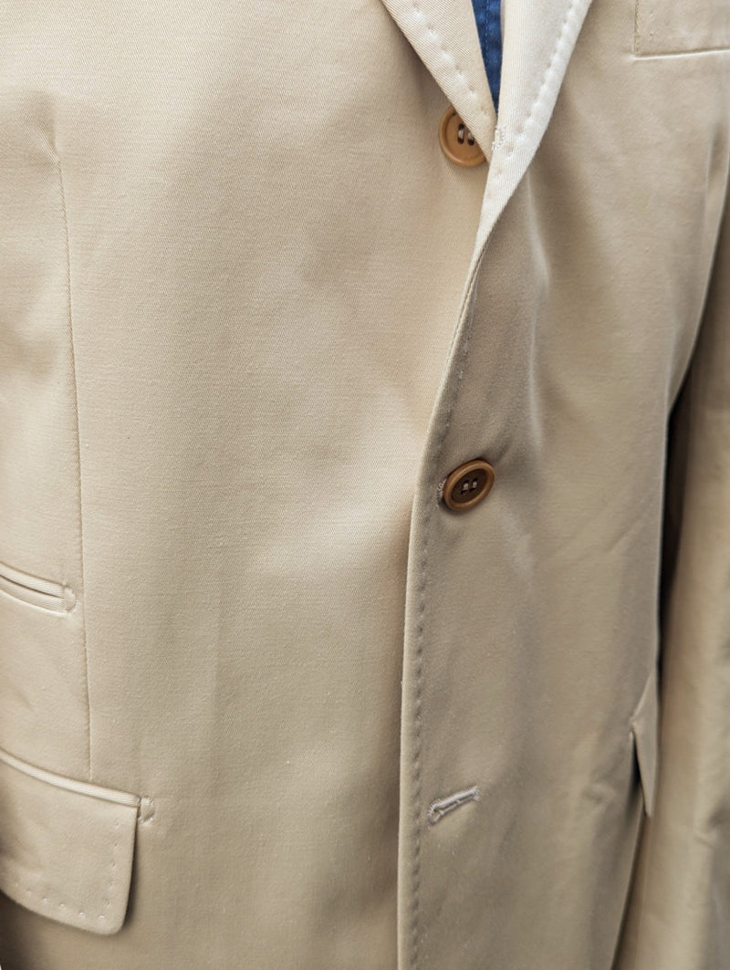 Fay Travel Jacket L/52 Tan 3-Button Cotton