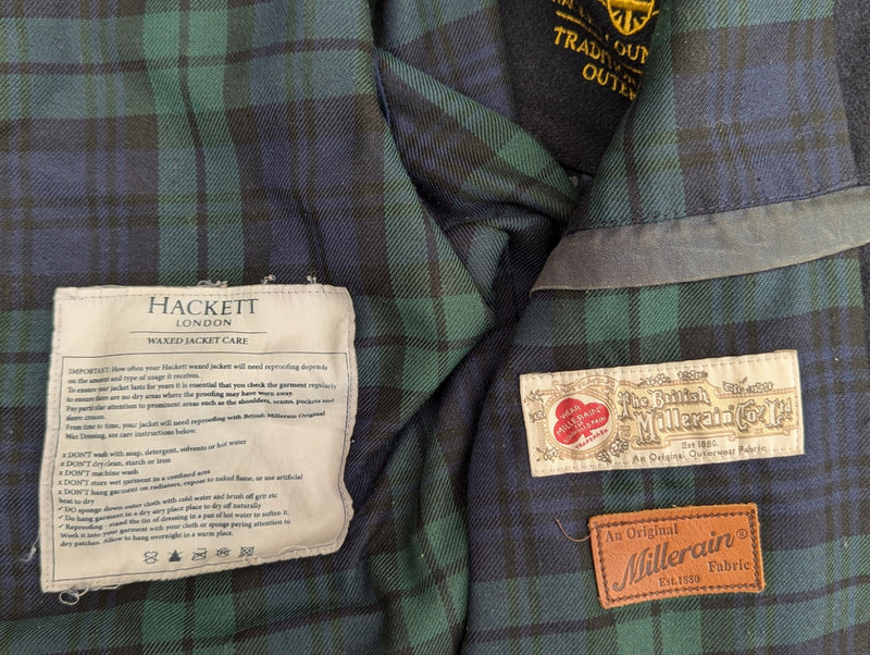 Hackett Field Rally Jacket M Blue-Grey Waxed England