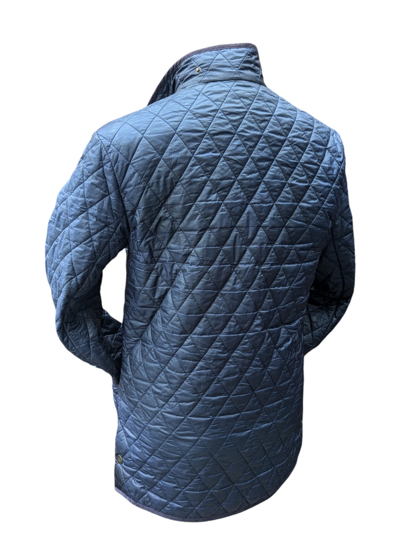 Aquascutum Jacket M Navy Blue Padded Quilt Polyester