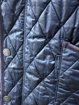 Aquascutum Jacket M Navy Blue Padded Quilt Polyester