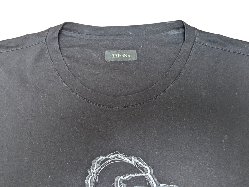 Zegna Tee Shirt XL Black Binoculars Graphic Cotton