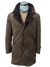 Vintage Westbury Leather Lamb Shearling Coat M/40 Brown 3-button