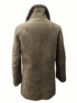 Vintage Morlands Leather Lambsuede Shearling Coat S/M Beige