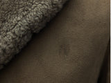 Vintage Morlands Leather Lambsuede Shearling Coat S/M Beige